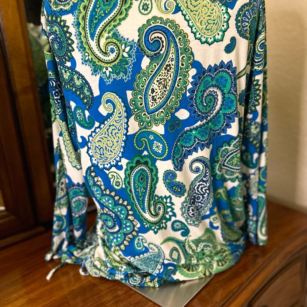Ruby Rd. blue and green Paisley top. Size XL. NWOTGS. - Picture 5 of 5